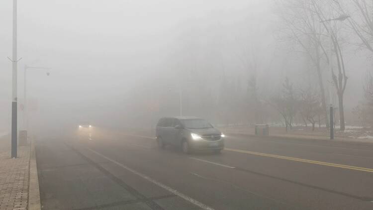 濱州市濱城區出現大霧天氣 出行請注意安全