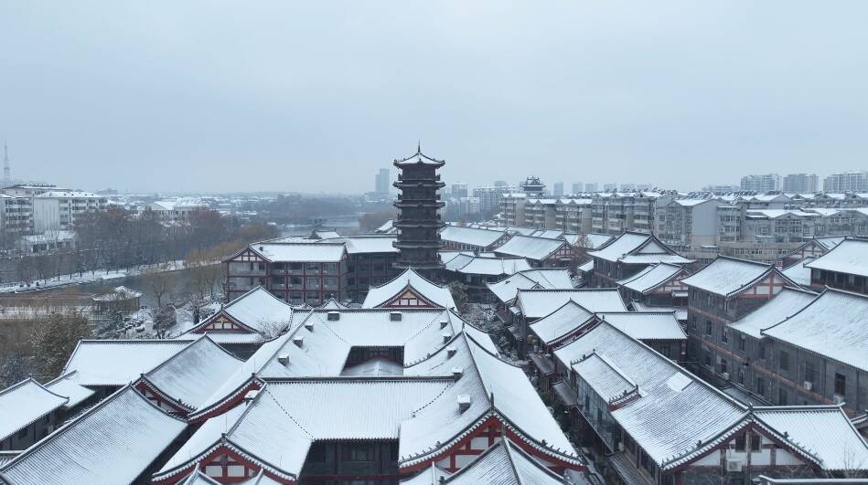 潍坊青州：雪落古城 美景如画