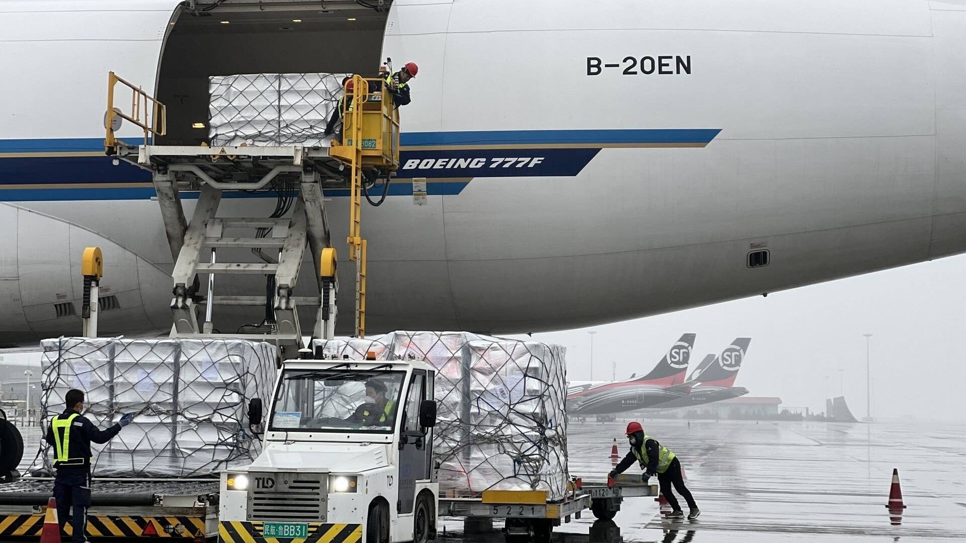完成首单国际转国内空空中转货运业务！青岛机场新年首月累计保障货邮24046吨