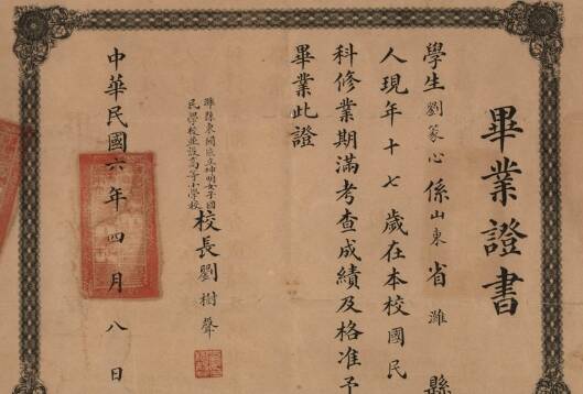 穿越百年，夫妻俩的毕业证入藏潍坊市档案馆