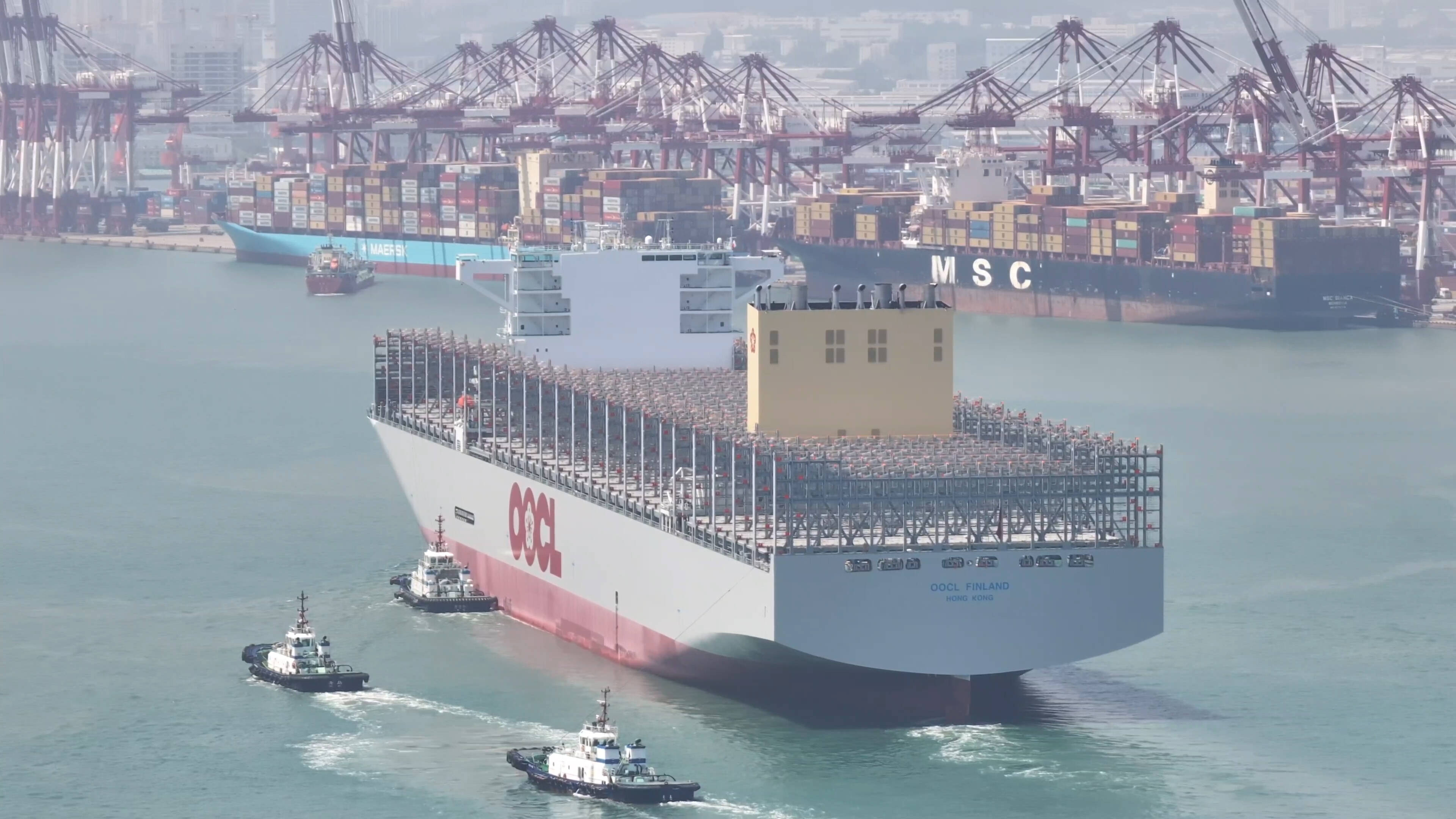 1-4月山东港口青岛港366米以上大型集装箱船作业艘次同比提升21.20%