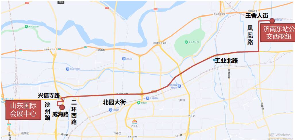 济南东站公交西枢纽-山东国际会展中心摆渡线路发车时间:大明湖站发车