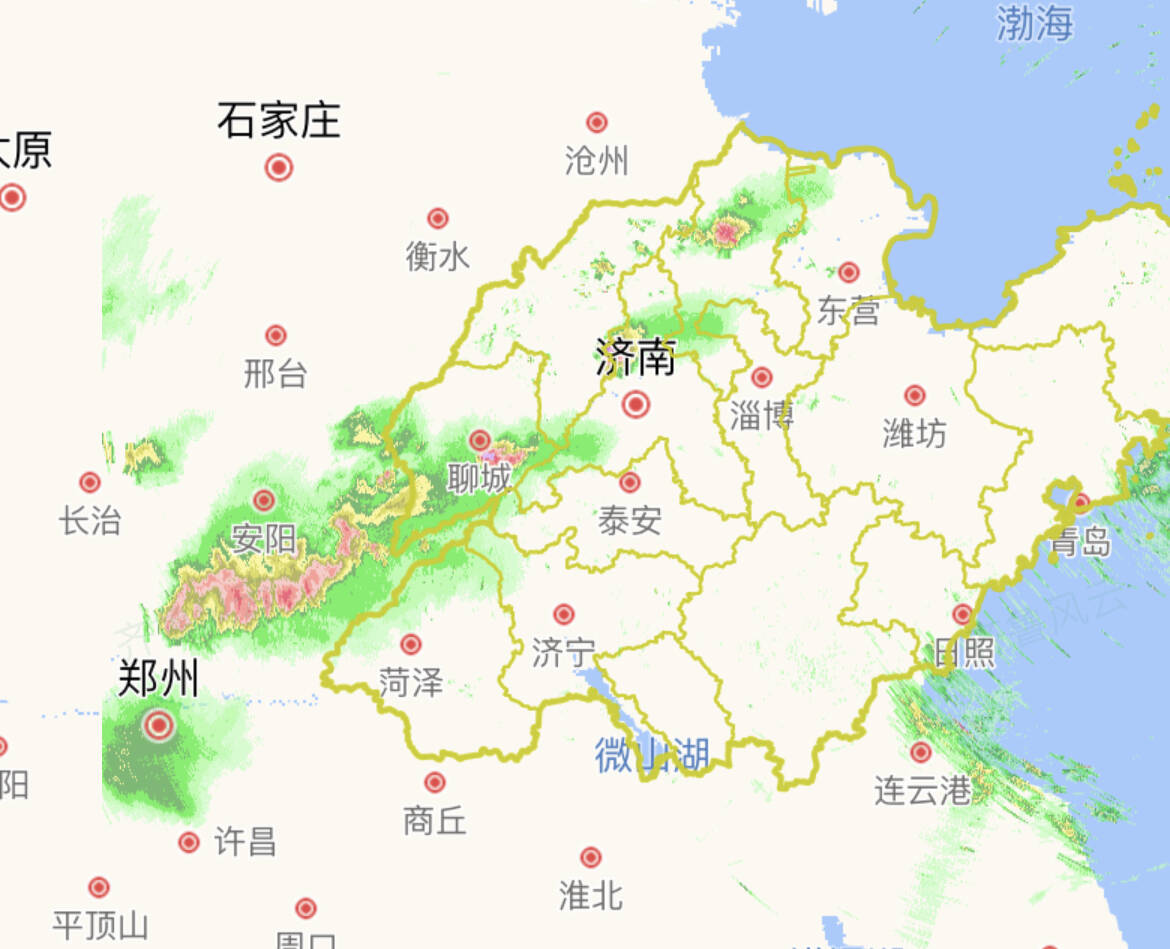 濟南市發布雷雨大風黃色預警信號 局地有小冰雹+短時強降雨+10級風