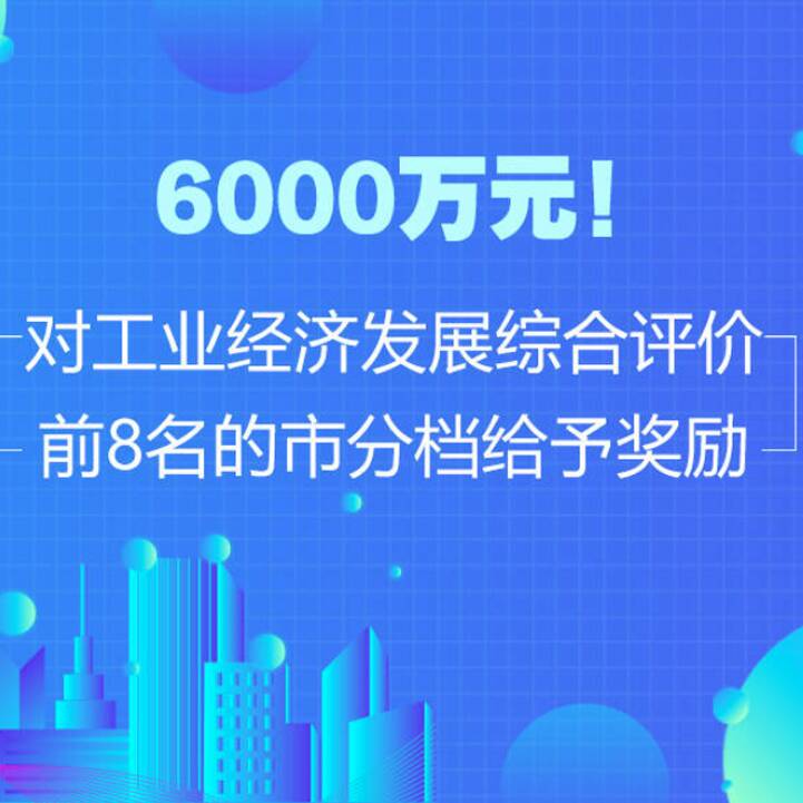 政能量｜6000萬元！山東對工業(yè)經(jīng)濟(jì)發(fā)展綜合評價(jià)前8名的市分檔給予獎勵