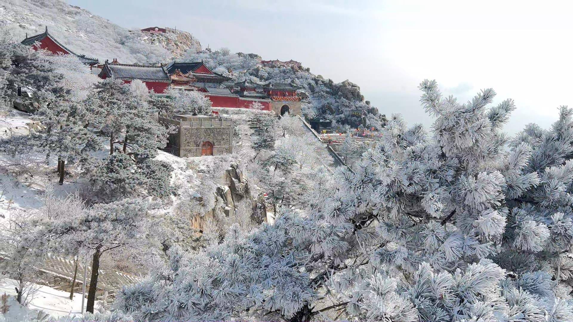 雪后初霁看泰山 怎一个仙字了得！