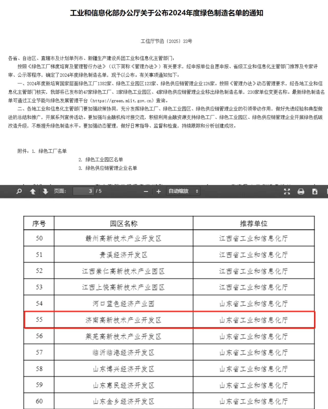 济南高新区成功获评为国家级绿色工业园区