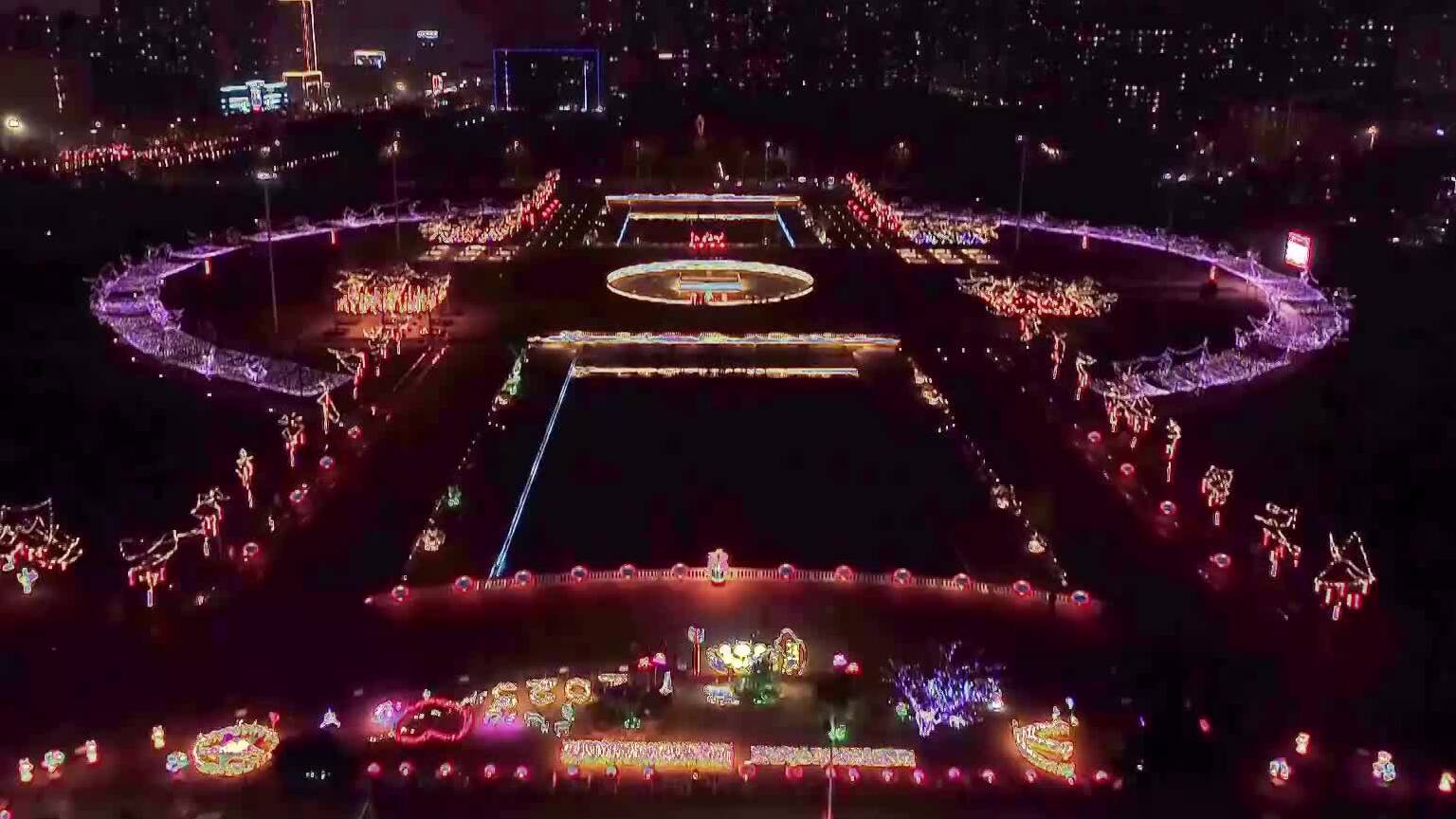 汶上夜景华灯璀璨美如画