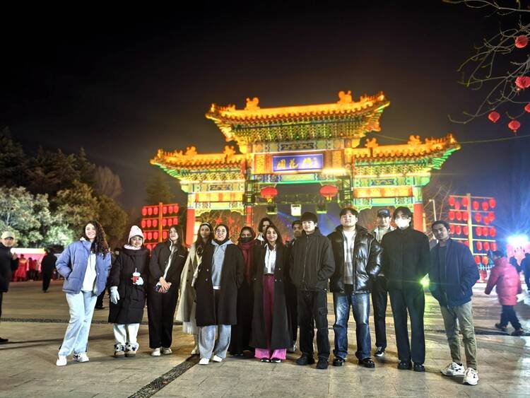 逛庙会 赏花灯 外国留学生牡丹园里闹元宵