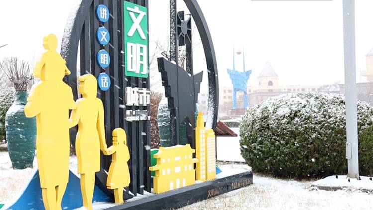 博興：樹枝、屋頂、街道都被白雪覆蓋 景色美不勝收