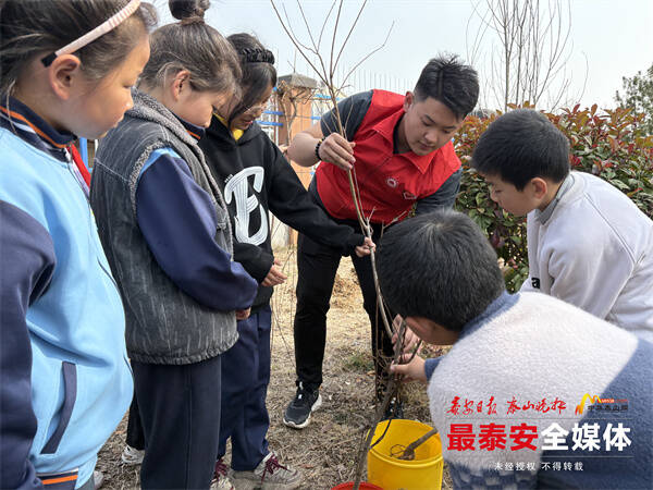 大学生牵手小学生，共绘春日 “植” 得期待绿色画卷