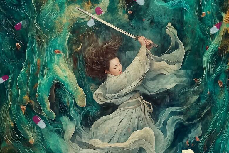 公益海報｜《揮劍斬毒魔》：劍破毒瘴，少年守正