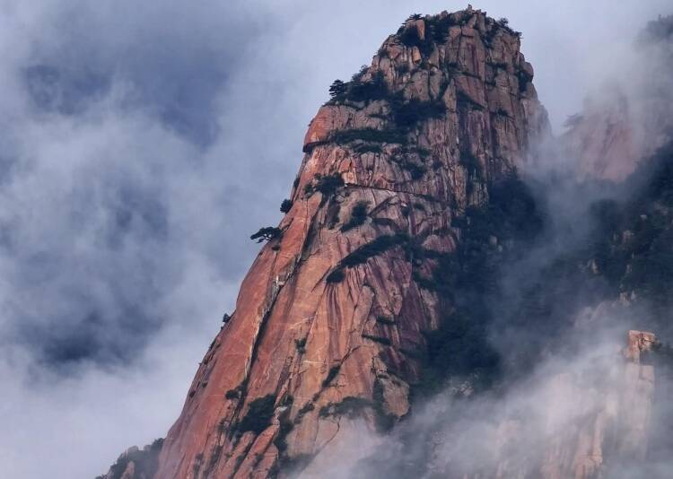 云雾漫卷天烛峰 水墨千重染岱峦