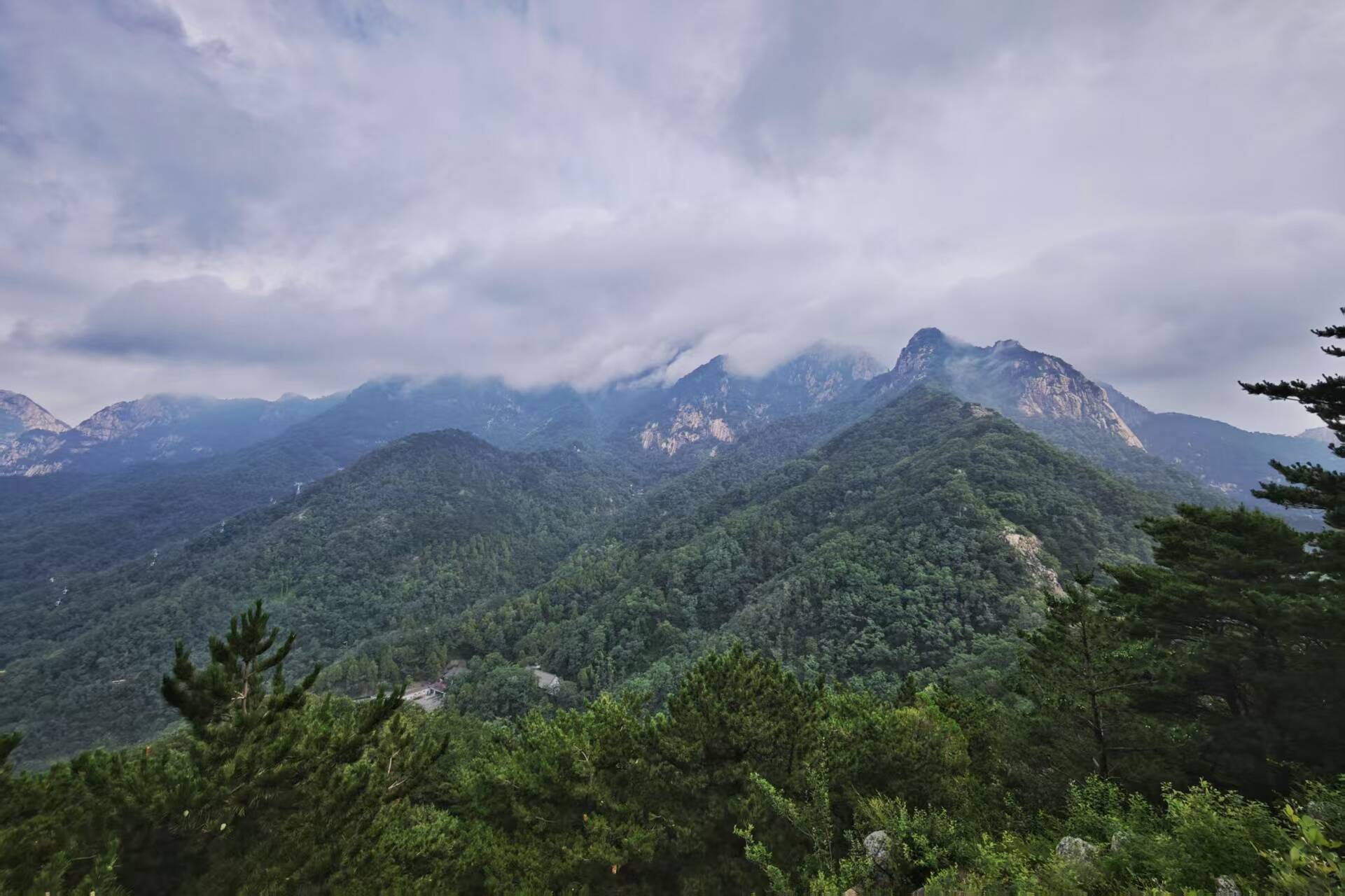 雨后泰山云雾缭绕 尽显水墨诗意