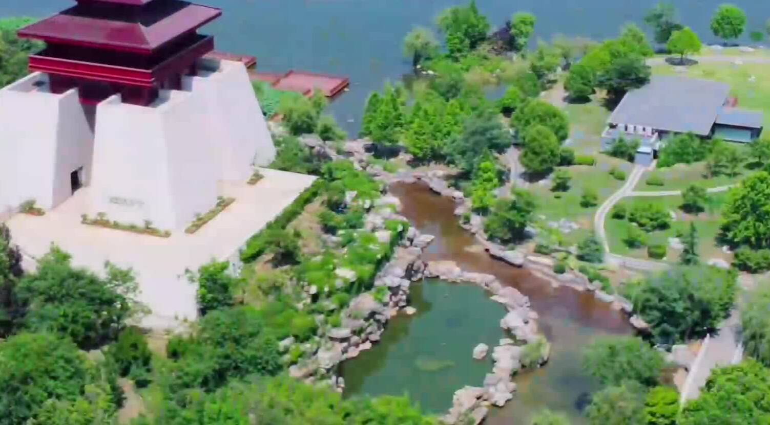 诗画山东丨枣庄东湖公园廊桥卧波 绘就悠然诗意画卷