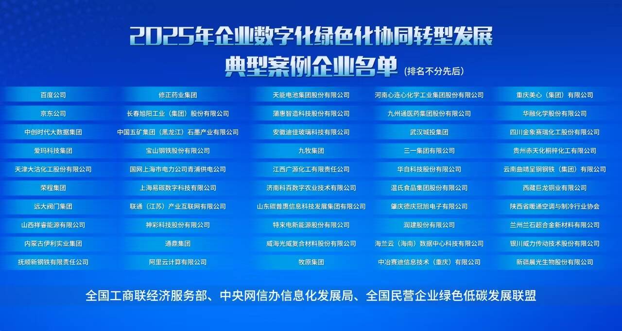 2025年企业数字化绿色化协同转型发展典型案例企业名单发布