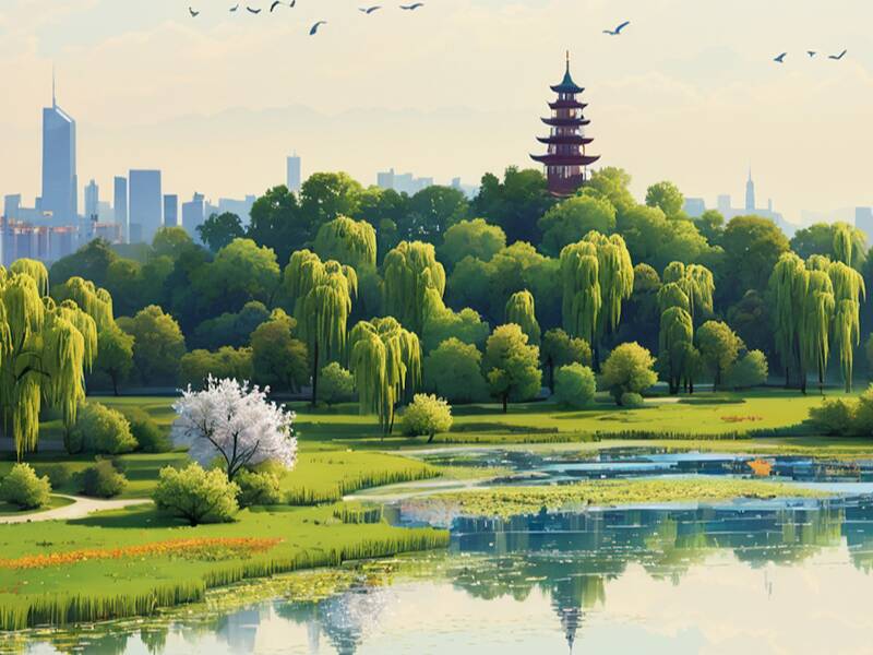 AI時政畫報｜滹沱碧柳