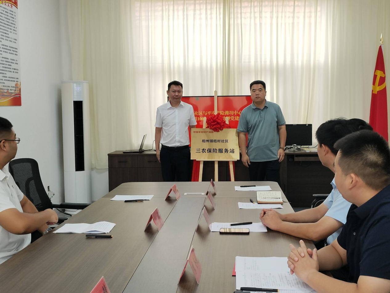 平安产险潍坊中心支公司与诸城市相州镇梧村社区开展“乡风文明100”活动暨党建共建点揭牌仪式