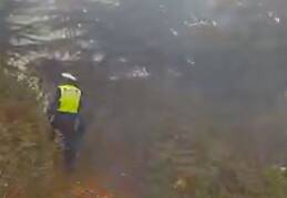 临沂交警巡逻时发现路边起火 执勤人员迅速实施扑救 成功消除火情