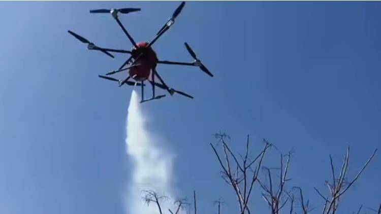 沂源：森林灭火，无人机大显身手