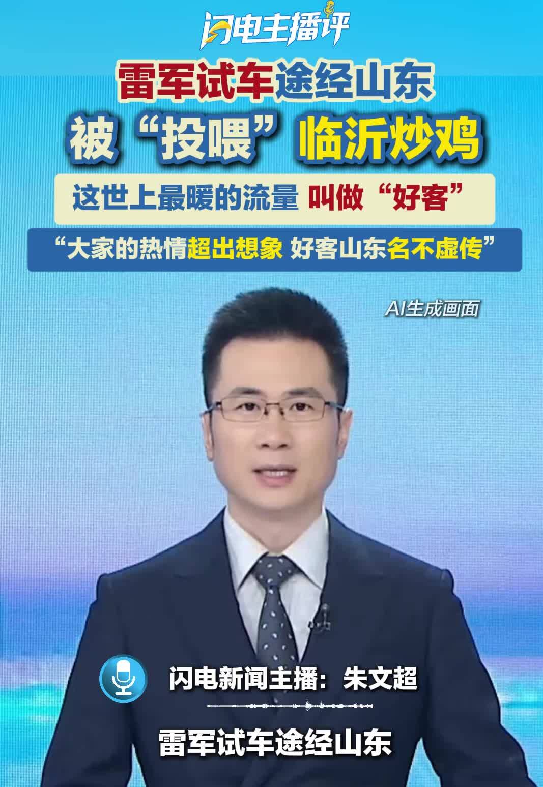 闪电主播评丨雷军试车途经山东被“投喂”临沂炒鸡 这世上最暖的流量，叫做“好客”