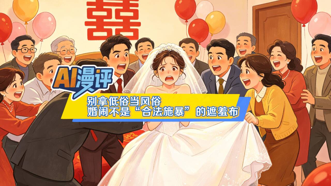 AI漫评｜别拿低俗当风俗！婚闹不是“合法施暴”的遮羞布