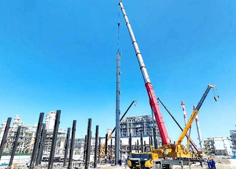 首台核心塔器吊装就位！滨化资源循环项目按下建设加速键