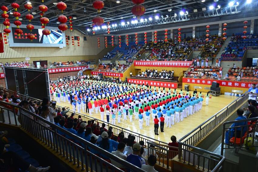 第五届全国老年人体育健身大会健身球操交流活动在济宁开幕(图3)