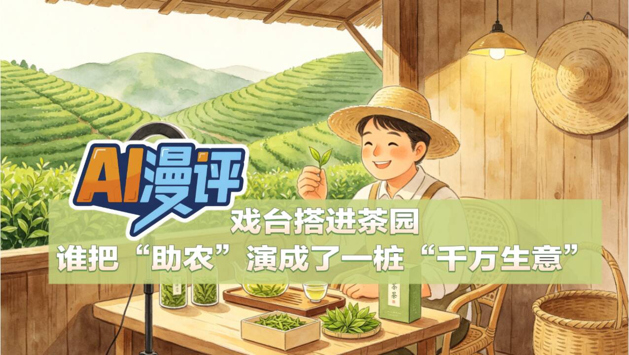 AI漫评｜戏台搭进茶园：谁把“助农”演成了一桩“千万生意”？