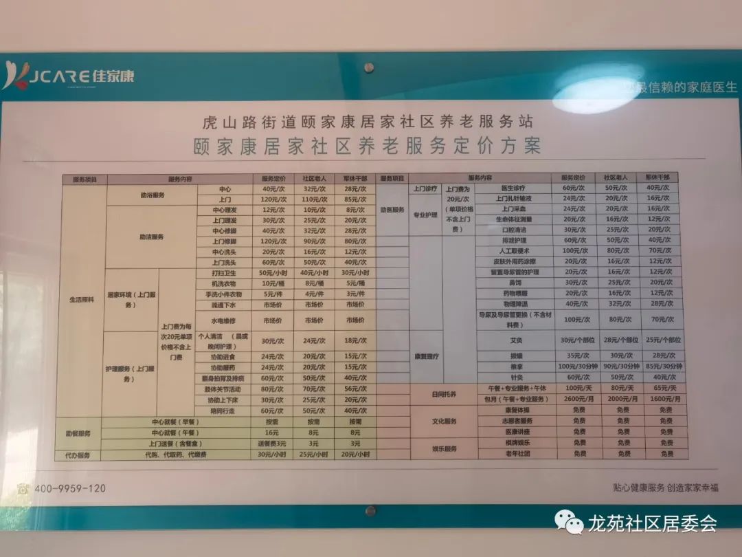 我为群众办实事虎山路街道龙苑社区居家养老服务站正式营业啦