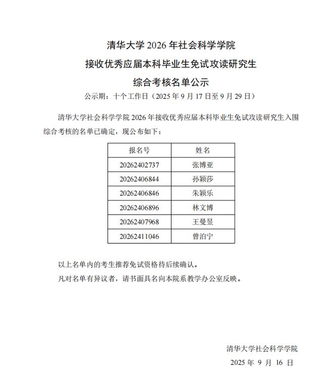 清华大学公示：孙颖莎、王曼昱，免试读研