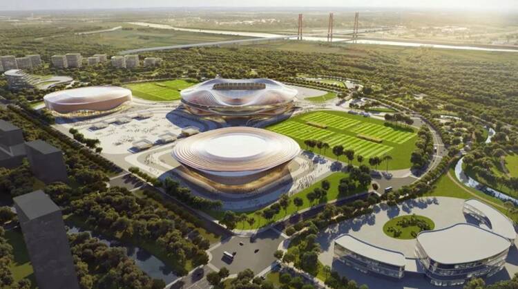 济南黄河体育中心项目正式开工 项目建成后足球馆可容纳6万人