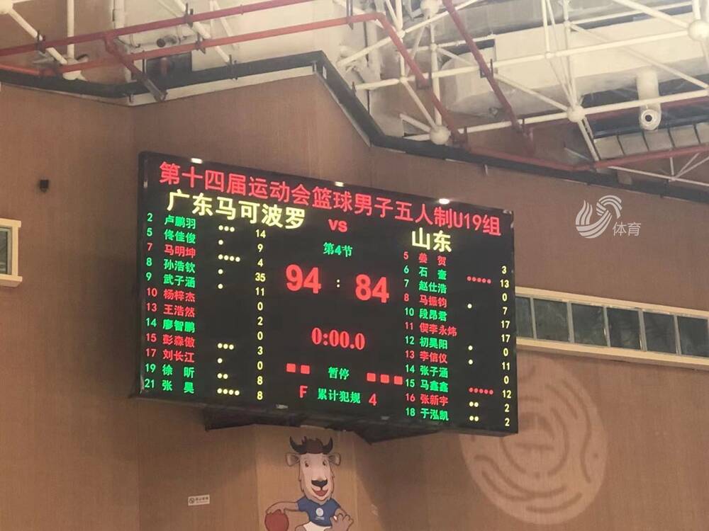 全运会U19五人制篮球：山东男篮84-94不敌广东无缘决赛