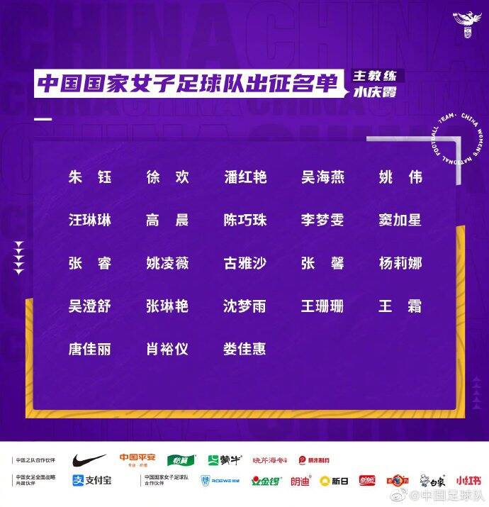 中国女足公布世界杯23人名单 山东女足两人入选