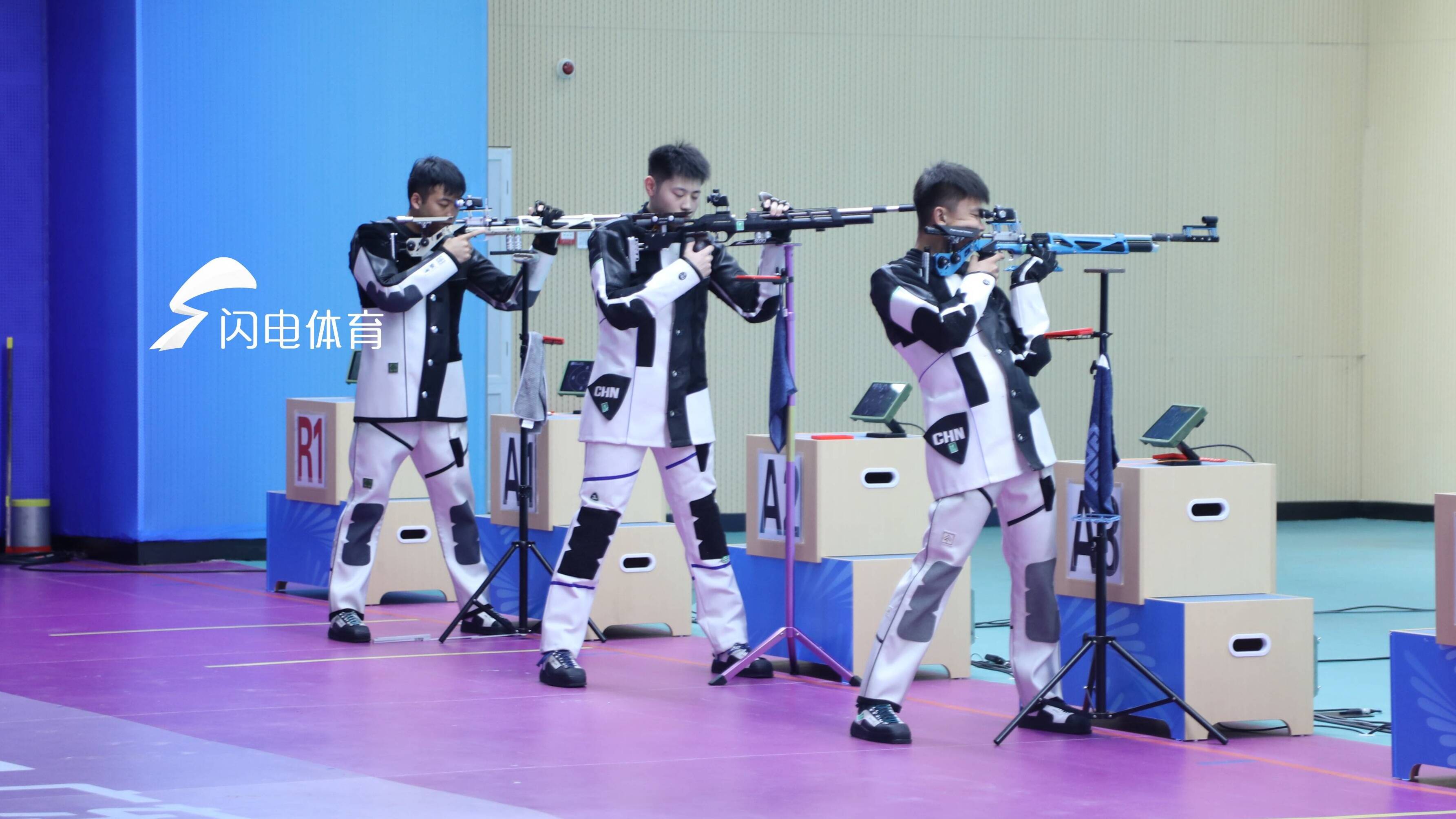 十五運會男子10米氣步槍團體賽，山東隊獲得第四