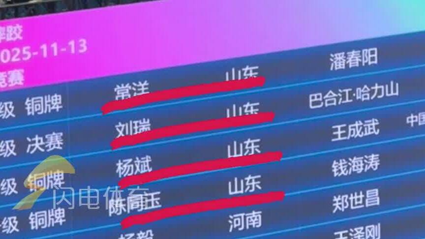 山東大漢此刻具象化了 十五運摔跤賽場山東刷屏比賽榜！