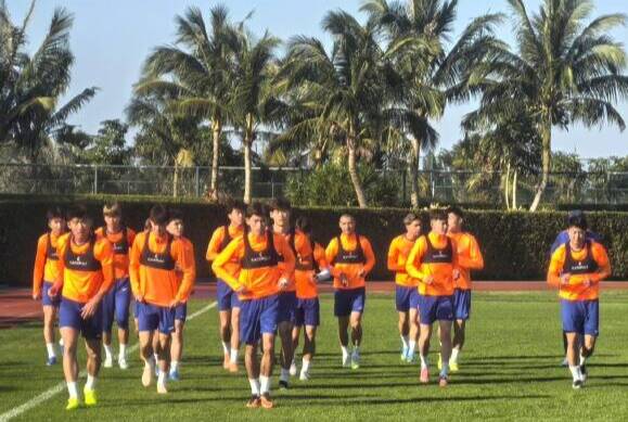 山東泰山隊在海口開練，開啟一天兩練模式