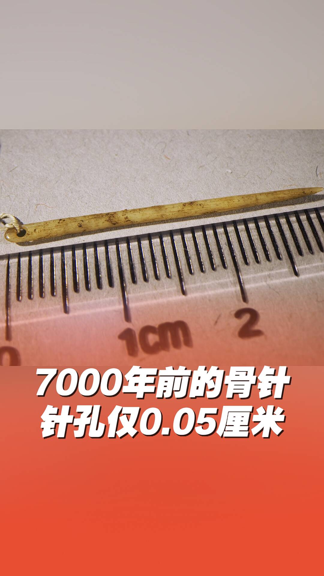 7000年前的骨針針孔僅0.05厘米，可以與今天縫紉用的鋼針相媲美！