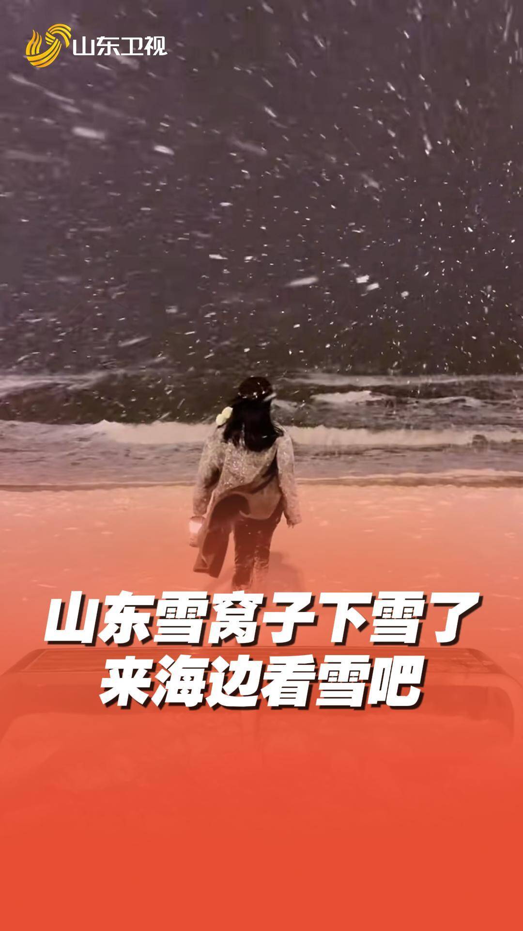 來(lái)海邊看雪吧 山東的雪窩子開(kāi)始下雪了