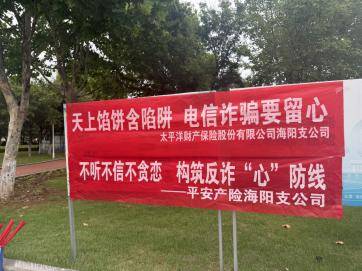 平安产险海阳支公司:筑牢反诈安全防线 守护群众财产安全