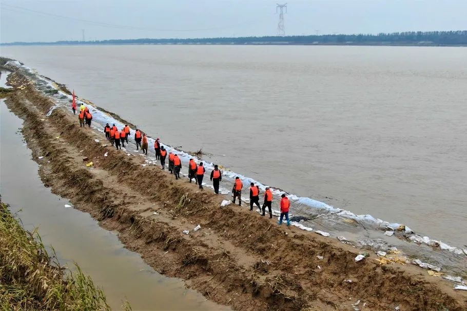 不惧风雨日夜坚守丨滨州邹平市码头镇以决战姿态迎战黄河秋汛