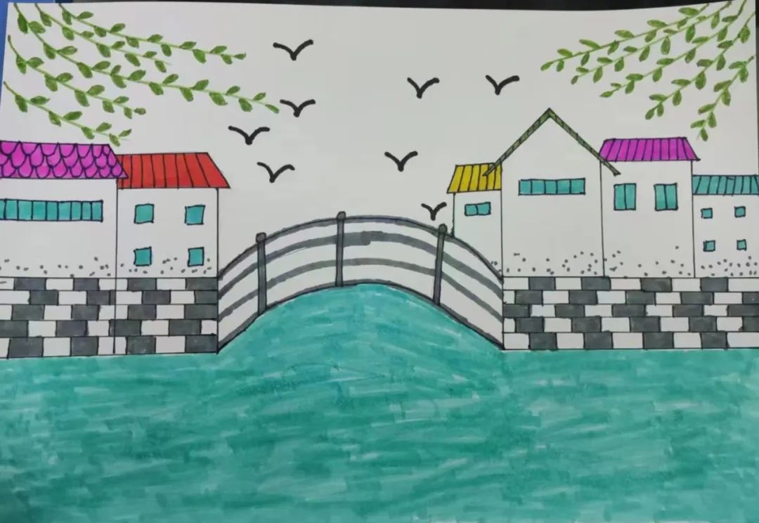 二年级我的家乡绘画图片