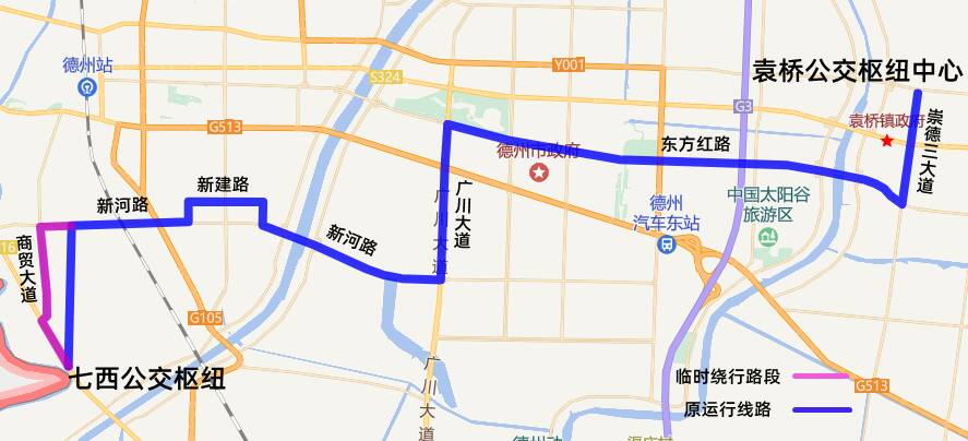 德州6路车路线图图片