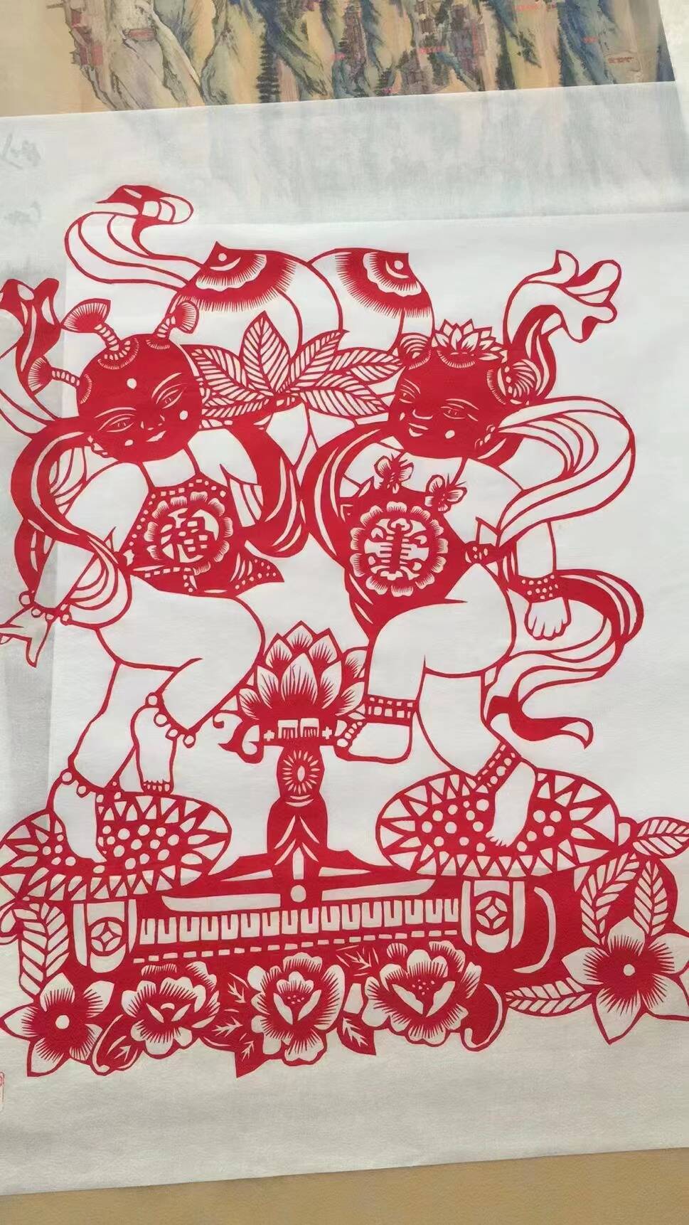 高密密水街道剪纸颂党恩